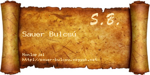 Sauer Bulcsú névjegykártya
